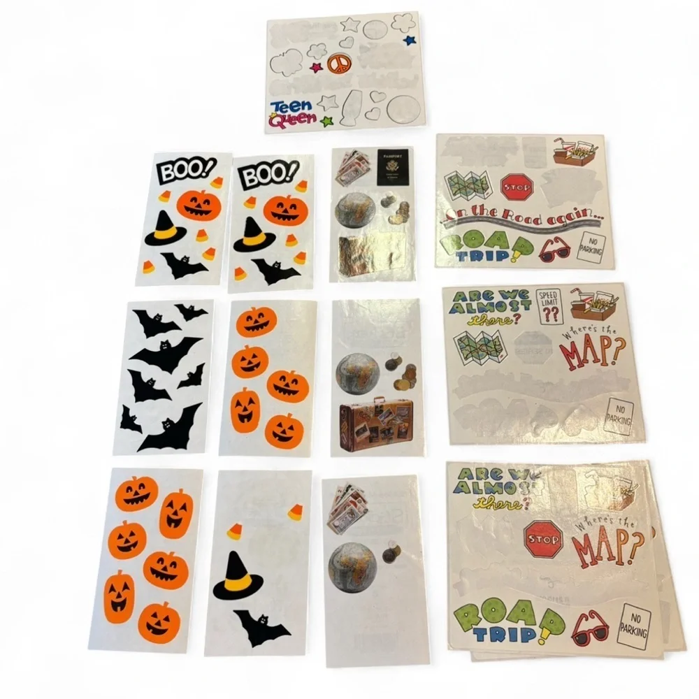 Vintage Frances Meyer Scrapbooking Sticker Lot Halloween & Travel